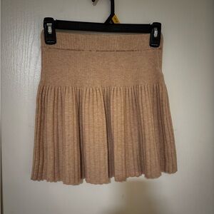 Sincerely Jules Beige Ribbed Knit Skirt
